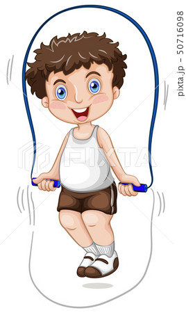 A boy skipping rope 50716098
