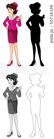 Set of air hostess character Set of air hostess character 50716106