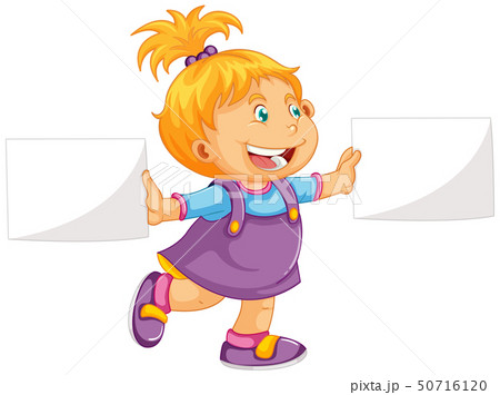 Cute girl holding paper Cute girl holding paper 50716120