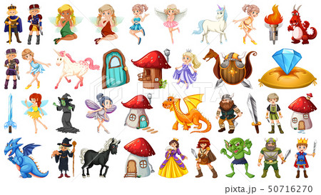 Set of medieval cartoon character 50716270