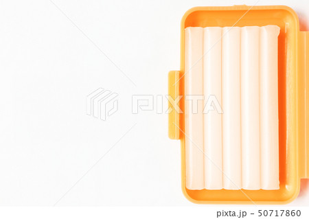 Wax for braces on white background. Dental care 50717860
