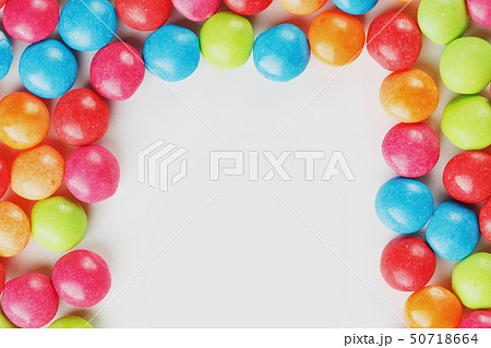 Frame of multi-colored candies close up. Rainbow Frame of multi-colored candies close up. Rainbow 50718664