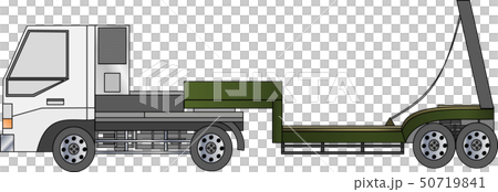 重機運搬トレーラーのイラスト素材