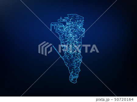 Abstract of gibraltar map network, internet and 50720164