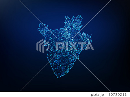 Abstract of burundi map network, internet and 50720211