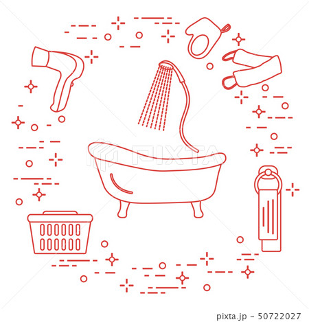 Bath, shower, dryer, washcloths, towel, basket 50722027