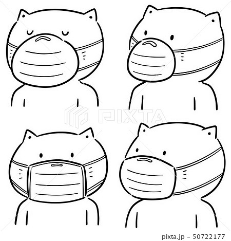 vector set of cat using medical protective mask vector set of cat using medical protective mask 50722177