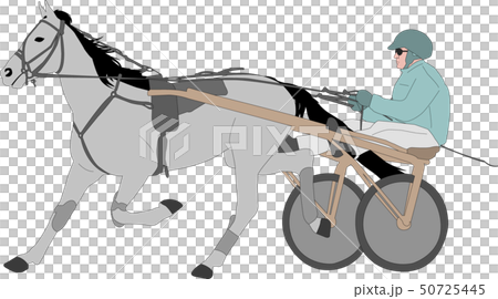 horse and jockey harness racing color illustration horse and jockey harness racing color illustration 50725445