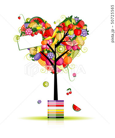 Fruit tree in shape of heart for your design Fruit tree in shape of heart for your design 50725565