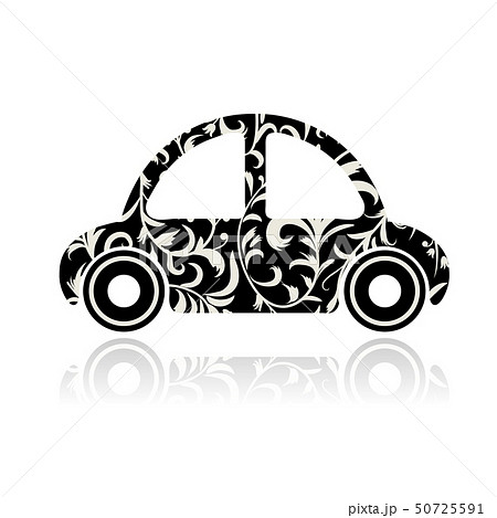 Vintage black car with floral ornament for your Vintage black car with floral ornament for your 50725591