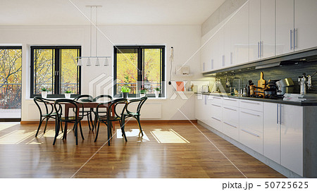 modern scandinavian style kitchen interior. modern scandinavian style kitchen interior. 50725625
