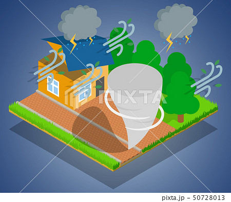 Whirlwind concept banner, isometric style 50728013