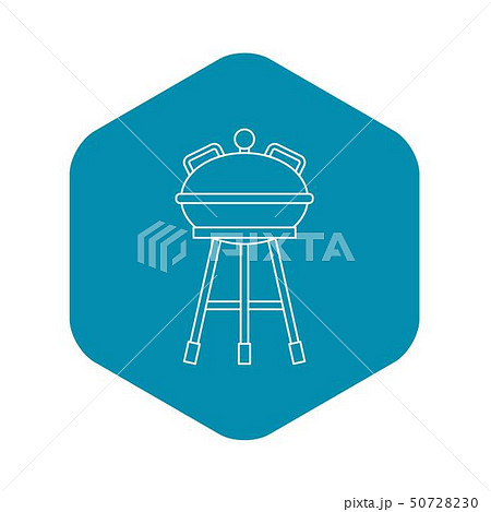 Camping kettle barbecue icon, outline style Camping kettle barbecue icon, outline style 50728230