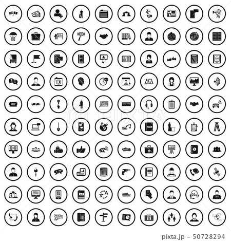 100 assistant icons set, simple style 100 assistant icons set, simple style 50728294
