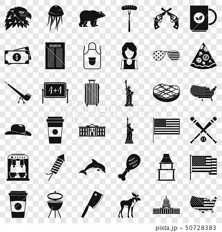 Usa flag icons set, simple style Usa flag icons set, simple style 50728383