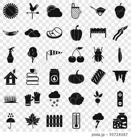Diet vegetable icons set, simple style Diet vegetable icons set, simple style 50728387