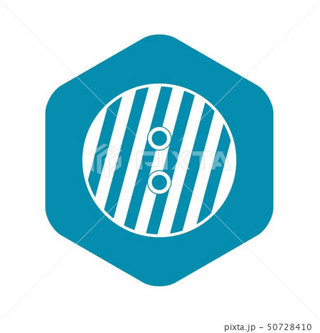 Striped sewing button icon, simple style Striped sewing button icon, simple style 50728410
