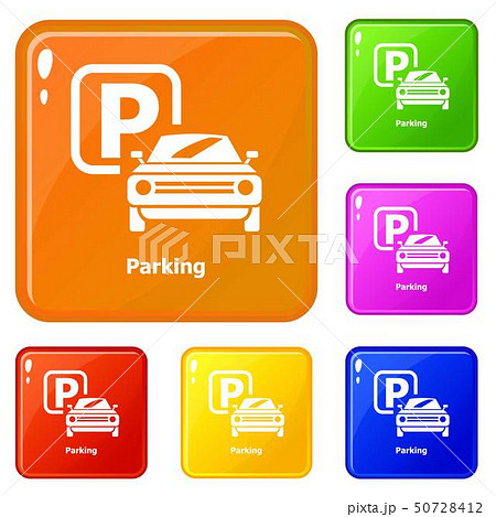Parking icons set vector color Parking icons set vector color 50728412
