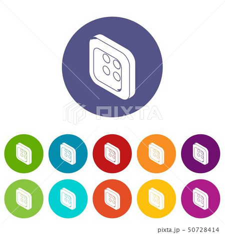 Square clothes button icons set vector color Square clothes button icons set vector color 50728414