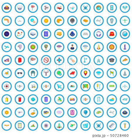 100 airport icons set, cartoon style 100 airport icons set, cartoon style 50728460