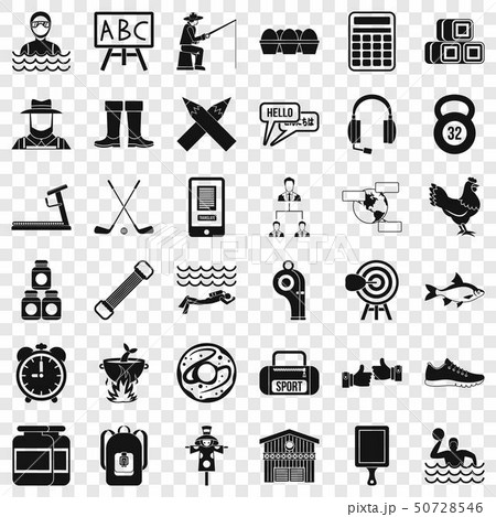 Sporting activity icons set, simple style Sporting activity icons set, simple style 50728546