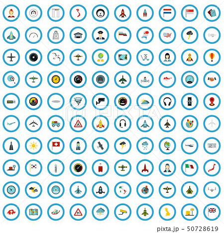 100 air service icons set, flat style 100 air service icons set, flat style 50728619