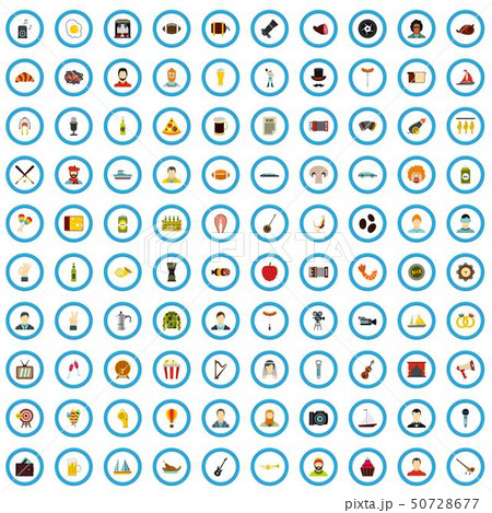 100 bachelor icons set, flat style 100 bachelor icons set, flat style 50728677