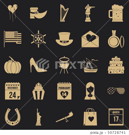 Calendar icons set, simple style 50728741