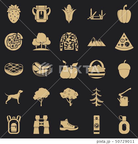 Wildlife icons set, simple style Wildlife icons set, simple style 50729011