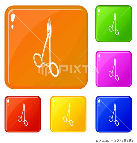 Hospital forceps icons set vector color 50729295