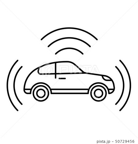 Driverless car icon, outline style Driverless car icon, outline style 50729456