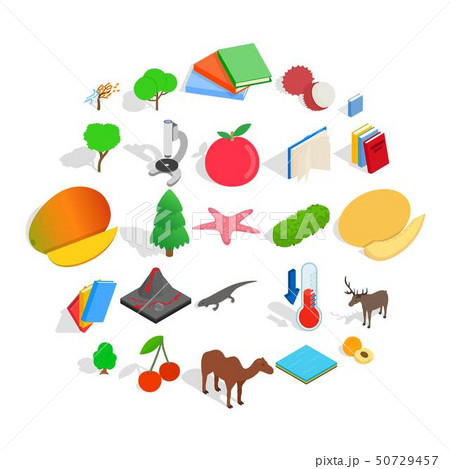 Care of flora icons set, isometric style Care of flora icons set, isometric style 50729457