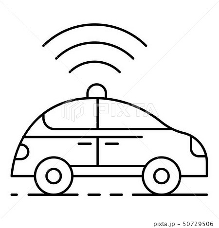 Self driving car icon, outline style Self driving car icon, outline style 50729506