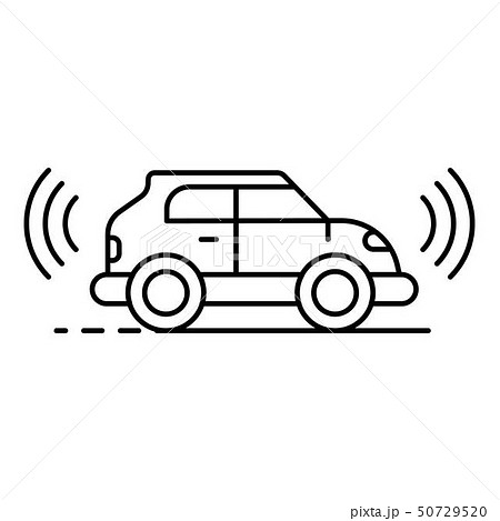 Electric self driving car icon, outline style Electric self driving car icon, outline style 50729520