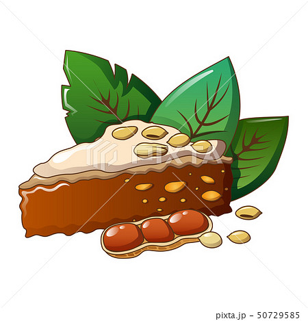 Peanut cake piece icon, cartoon style Peanut cake piece icon, cartoon style 50729585