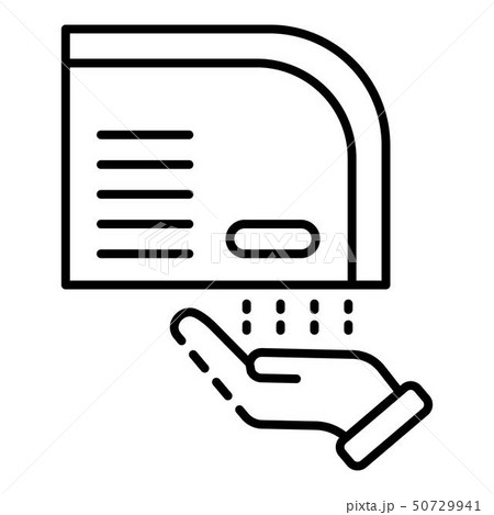 Hand dryer icon, outline style 50729941