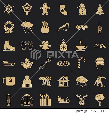 Winter clothes icons set, simple style 50730112