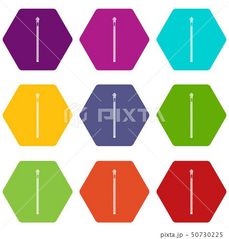 Thin zip icons set 9 vector 50730225
