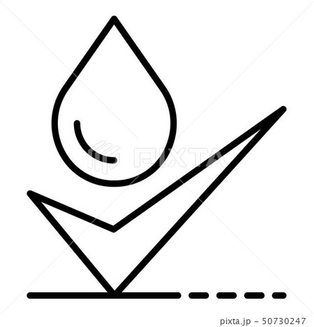 Approved water filtration icon, outline style 50730247