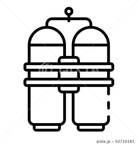 Double air tank icon, outline style 50730385