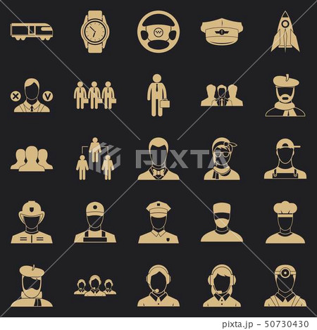Prosperity icons set, simple style Prosperity icons set, simple style 50730430
