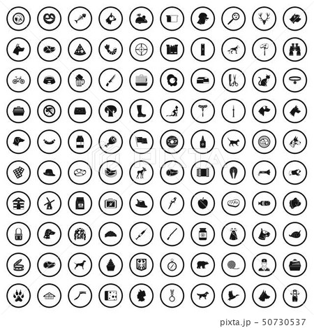 100 dog icons set, simple style 100 dog icons set, simple style 50730537