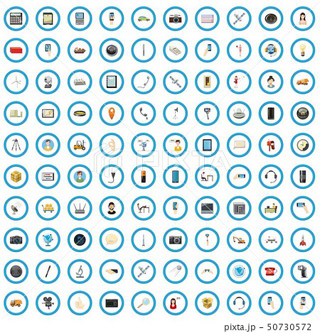 100 appliances icons set, cartoon style 50730572