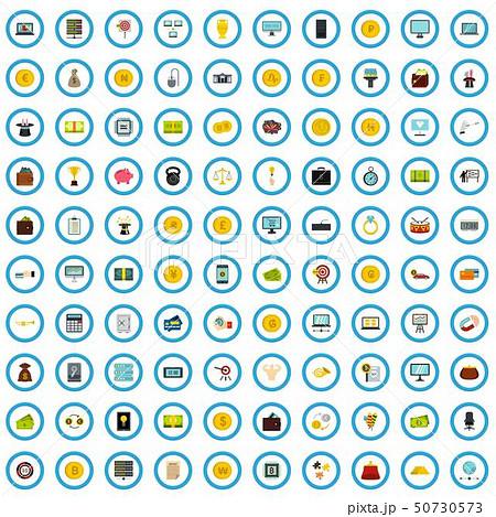 100 bitcoin investigation icons set, flat style 100 bitcoin investigation icons set, flat style 50730573