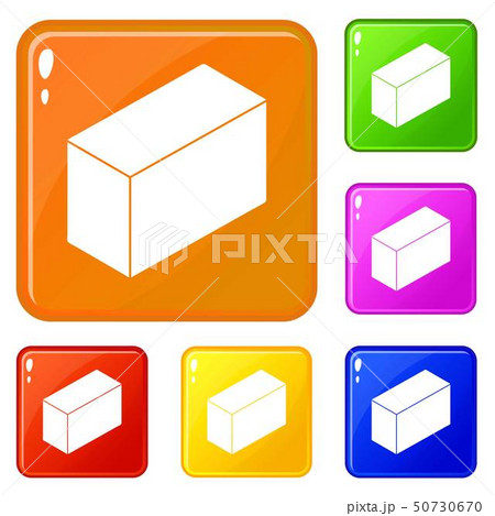 Cement block icons set vector color 50730670