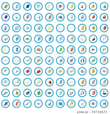 100 app icons set, isometric 3d style 50730673