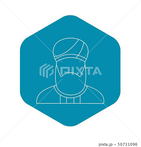 Arabian man in a turban icon, outline style 50731096