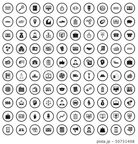 100 business group icons set, simple style 100 business group icons set, simple style 50731408