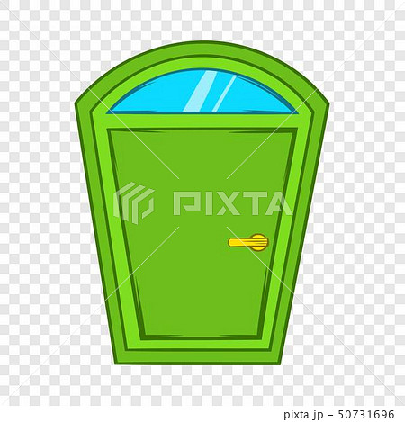 Green arched door icon, cartoon style Green arched door icon, cartoon style 50731696