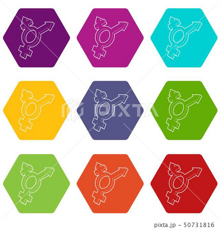 Transgender simbol icons set 9 vector Transgender simbol icons set 9 vector 50731816